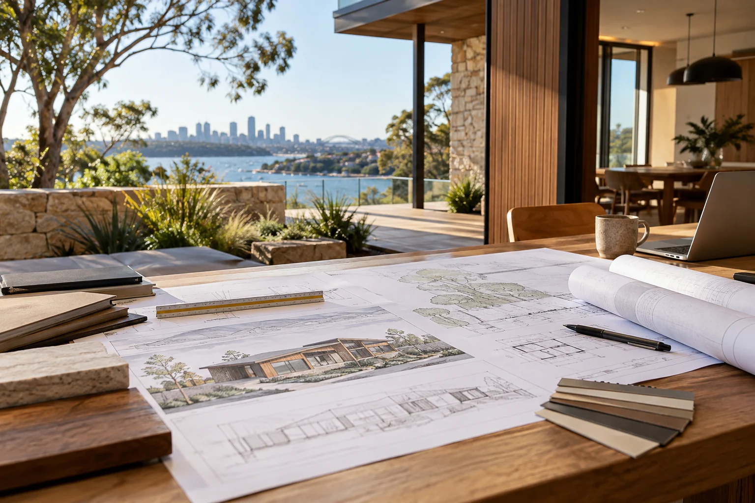Organised building application plans and architectural documents